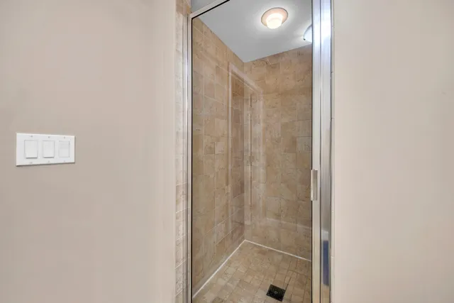 a bathroom with a shower