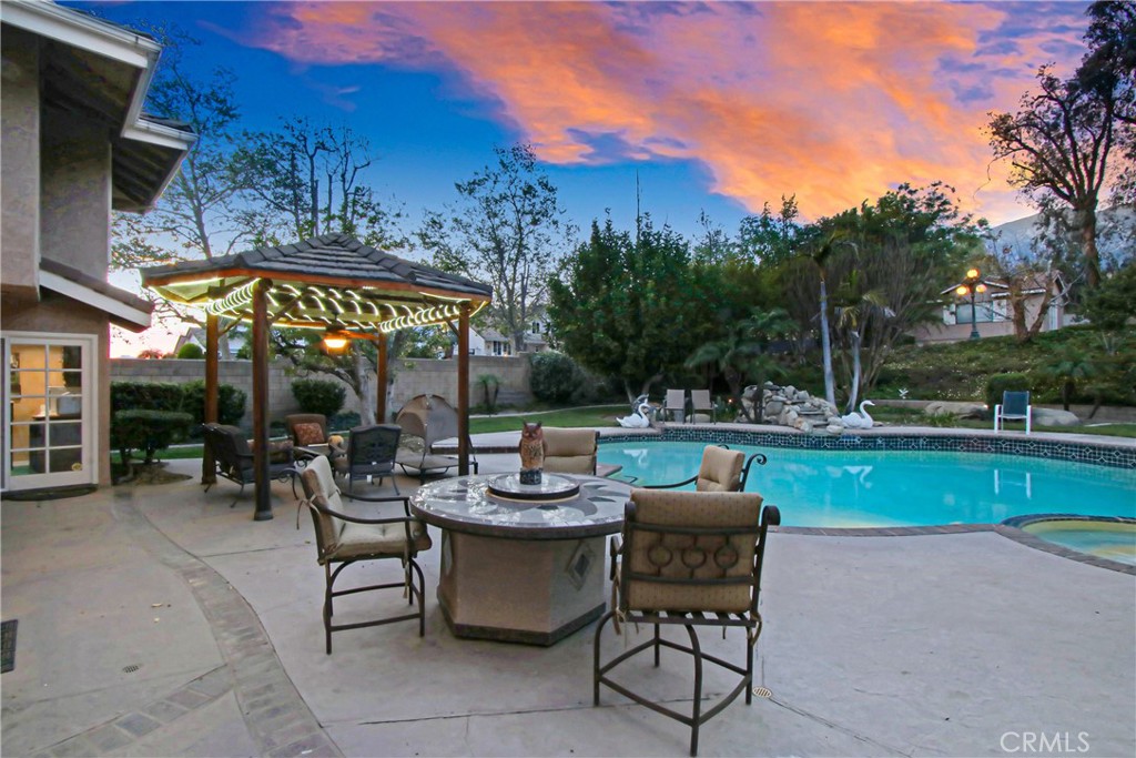 7954 Thoroughbred Street Rancho Cucamonga, CA 91701 - Photo 48 of 63 a view of a patio with swimming pool
