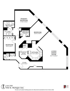 $999,000 | 950 North Michigan Avenue, Unit 2305, Chicago, IL 60611