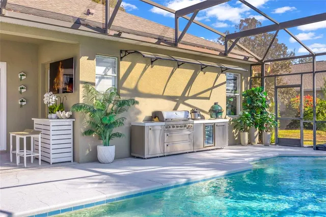 a view of a porch with a patio