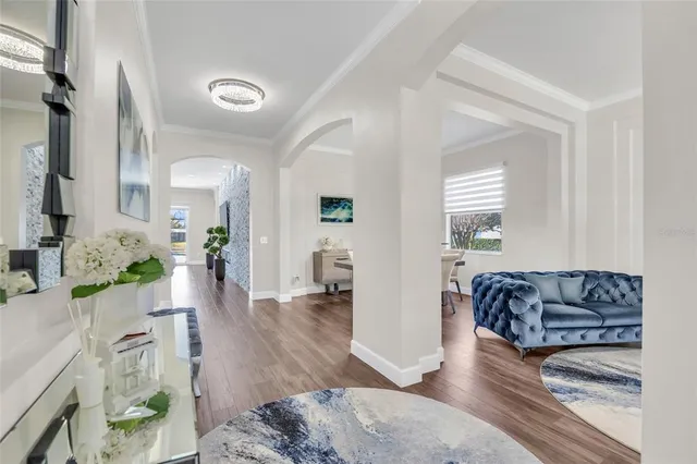 a living room with furniture