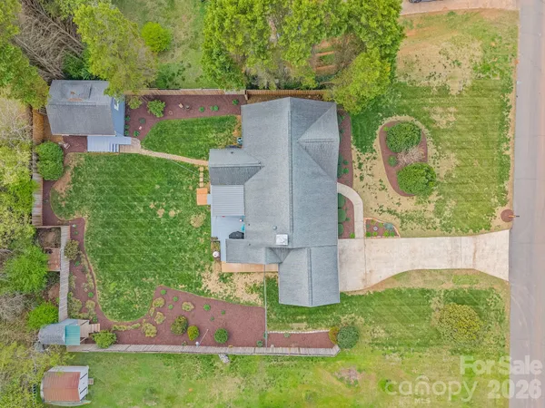 an aerial view of a house
