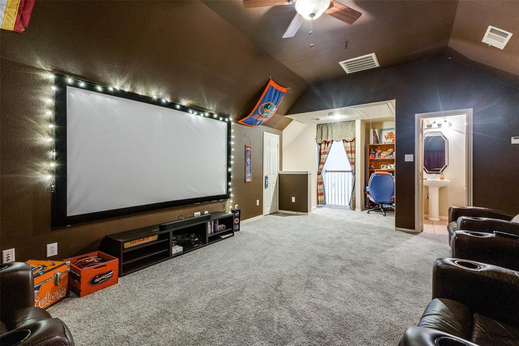 1046 Gold Camp Road Frisco, TX 75033 - Photo 18 of 25 a room with gym equipment and a flat screen tv