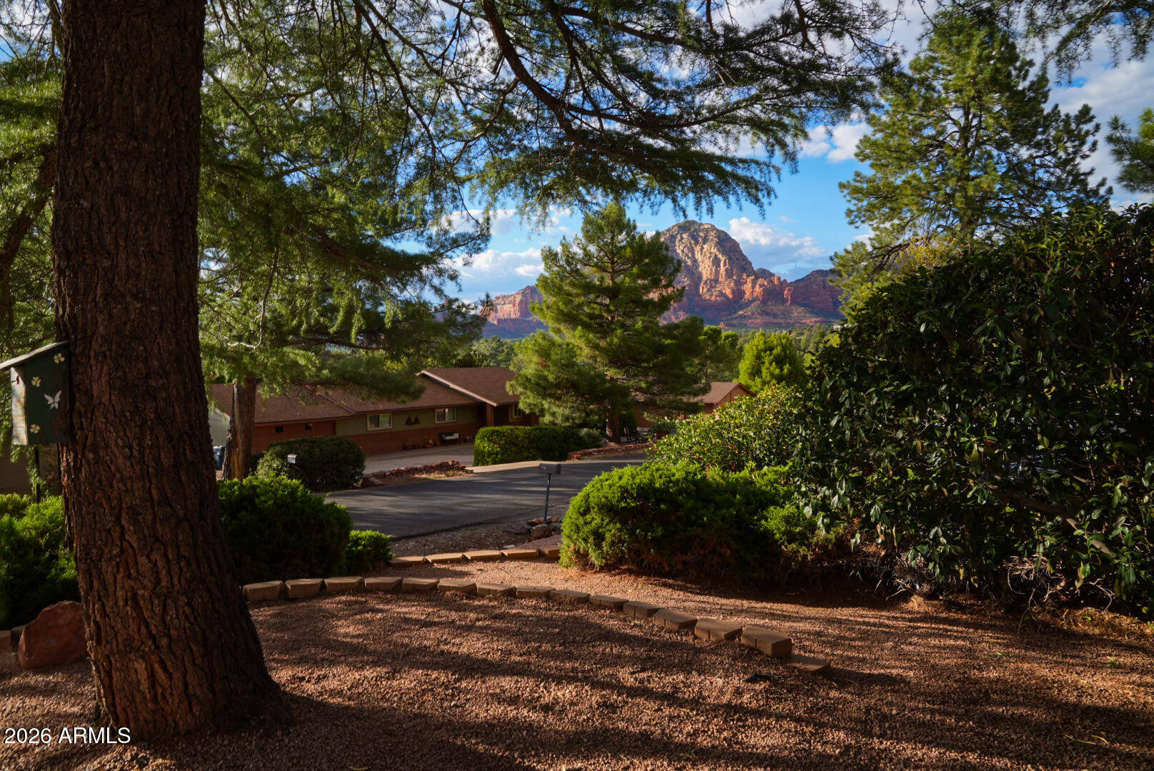 180 Sierra Road Sedona, AZ 86336 - Photo 4 of 41 Front Yard & Mature Landscaping