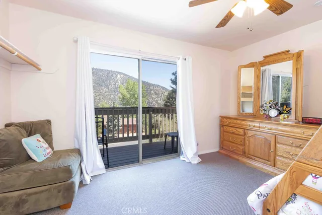 a large living room with a large window