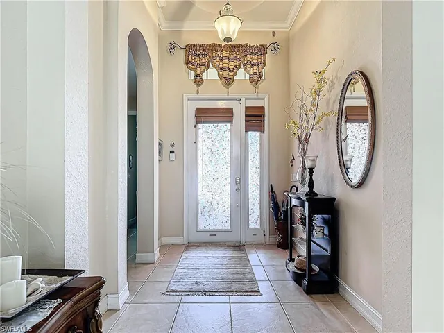 an entryway with a door