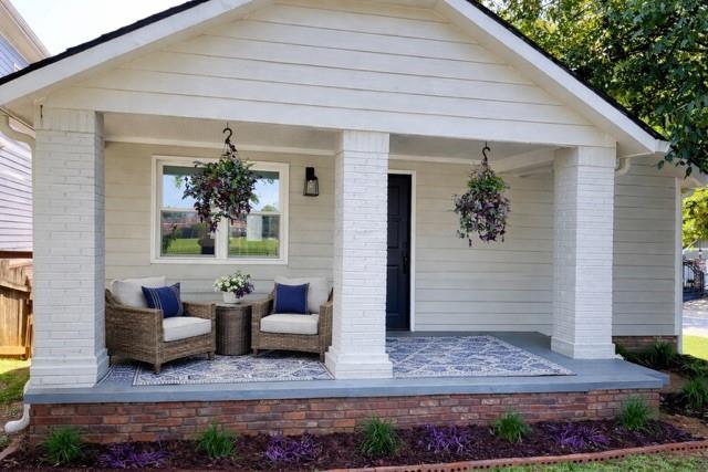 a outdoor living space with furniture