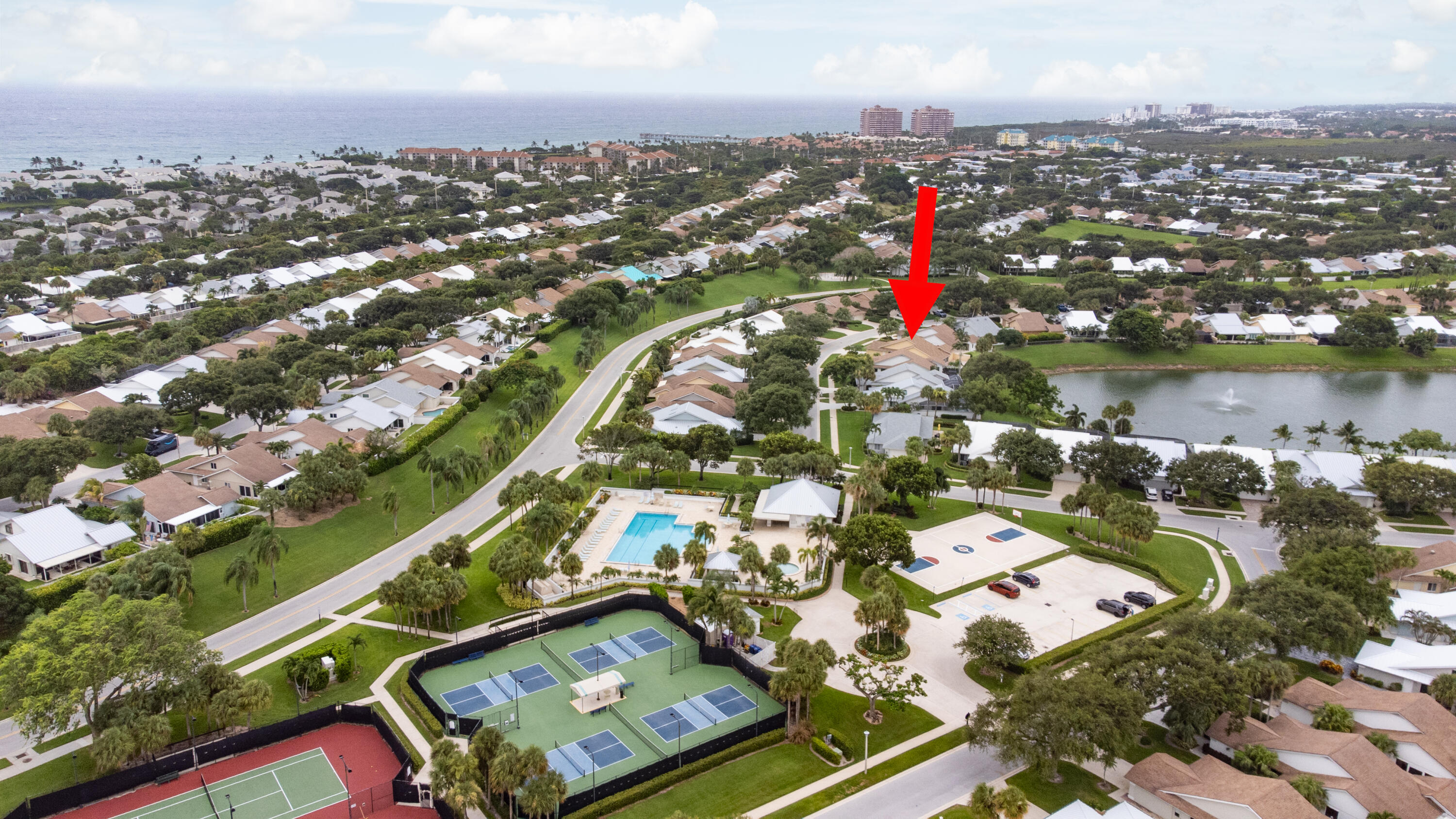 114 Beach Summit Court Jupiter, FL 33477 - Photo 82 of 97 Aerial 4 - with arrow
