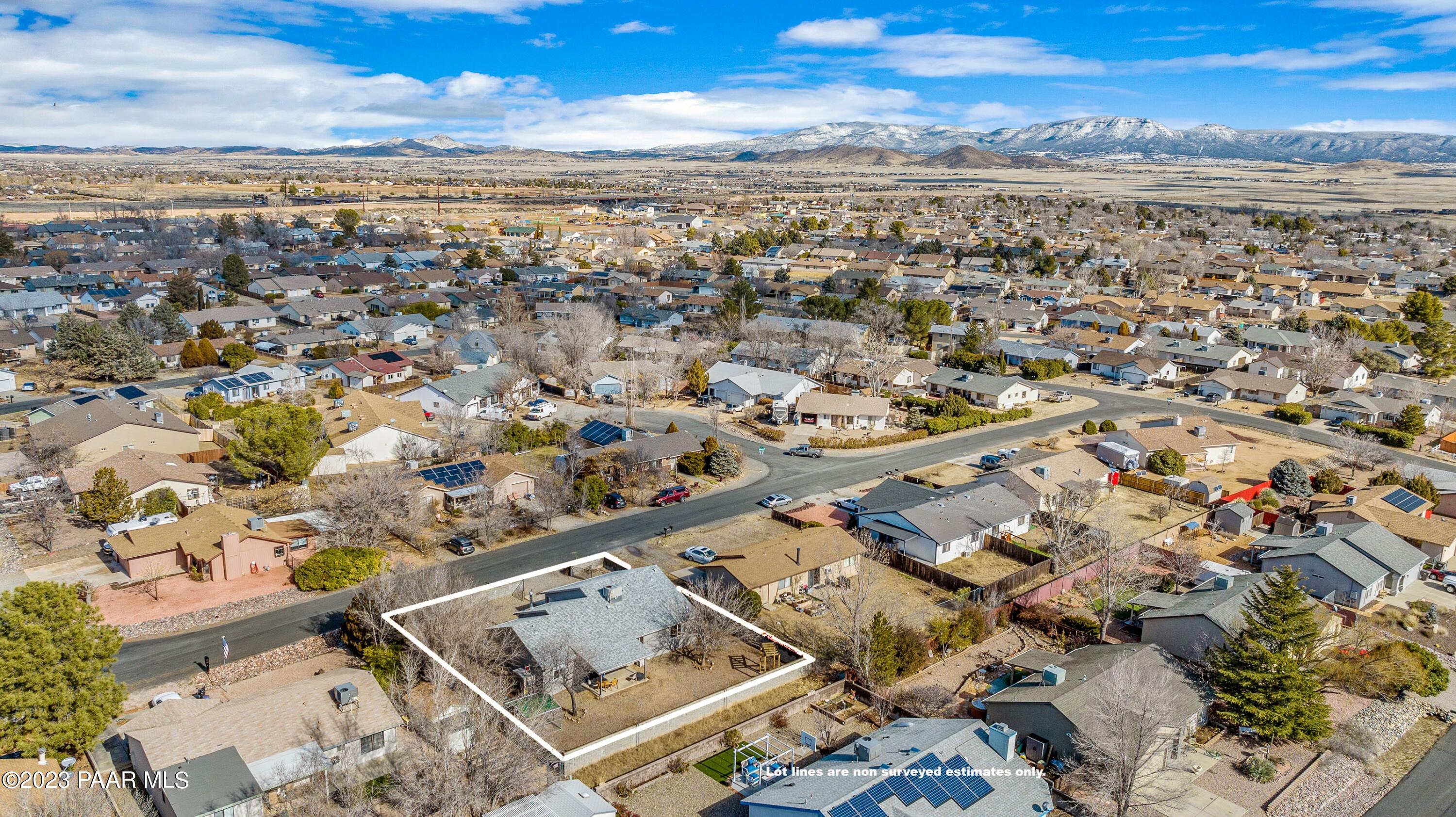 7131 East Silverlode Drive Prescott Valley, AZ 86314 - Photo 30 of 32 033_Aerial 4 Lot Lines