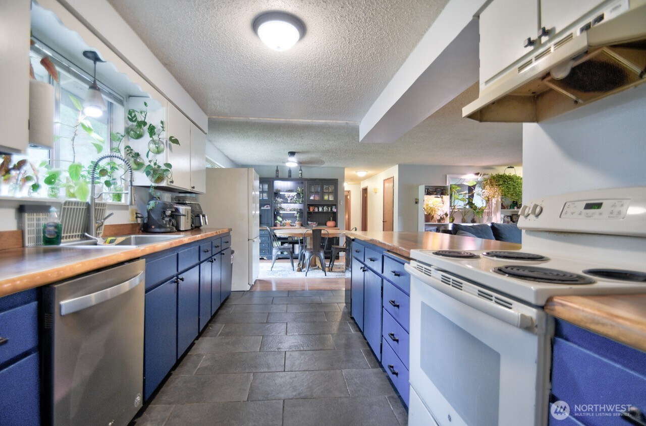 8548 178th Avenue Southwest Rochester, WA 98579 - Photo 13 of 30 a kitchen with stainless steel appliances granite countertop a sink counter space cabinets and a potted plant