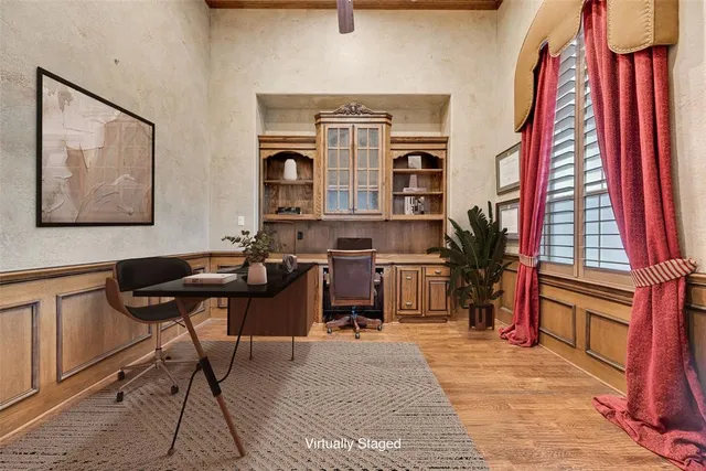 a view of a workspace with furniture