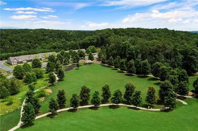 a view of a park with trees