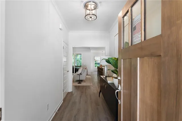 a view of entryway with livingroom and furniture