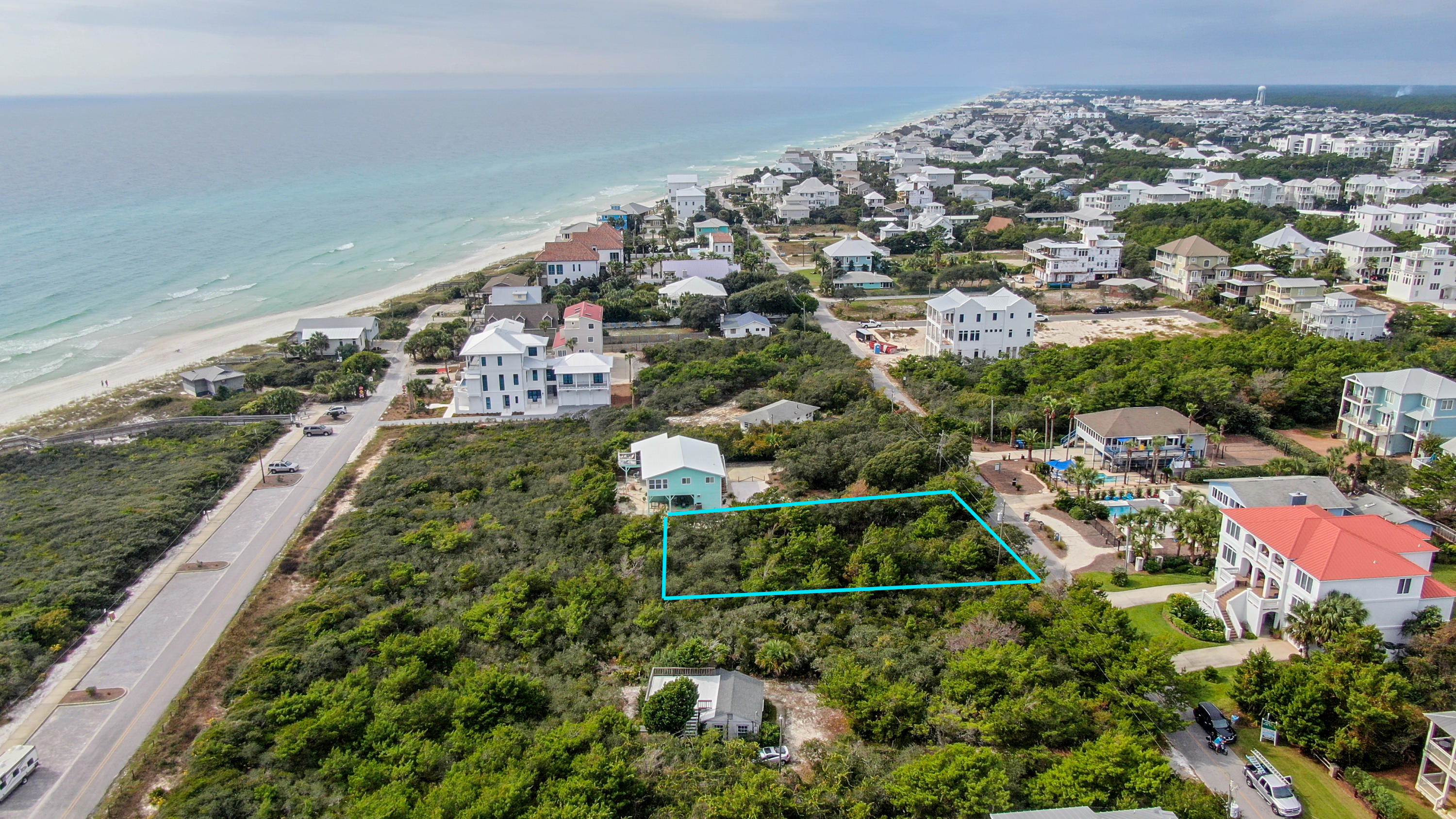 Lot 178 Pompano Street Inlet Beach, FL 32461 - Photo 9 of 14 an aerial view of residential houses with outdoor space and trees