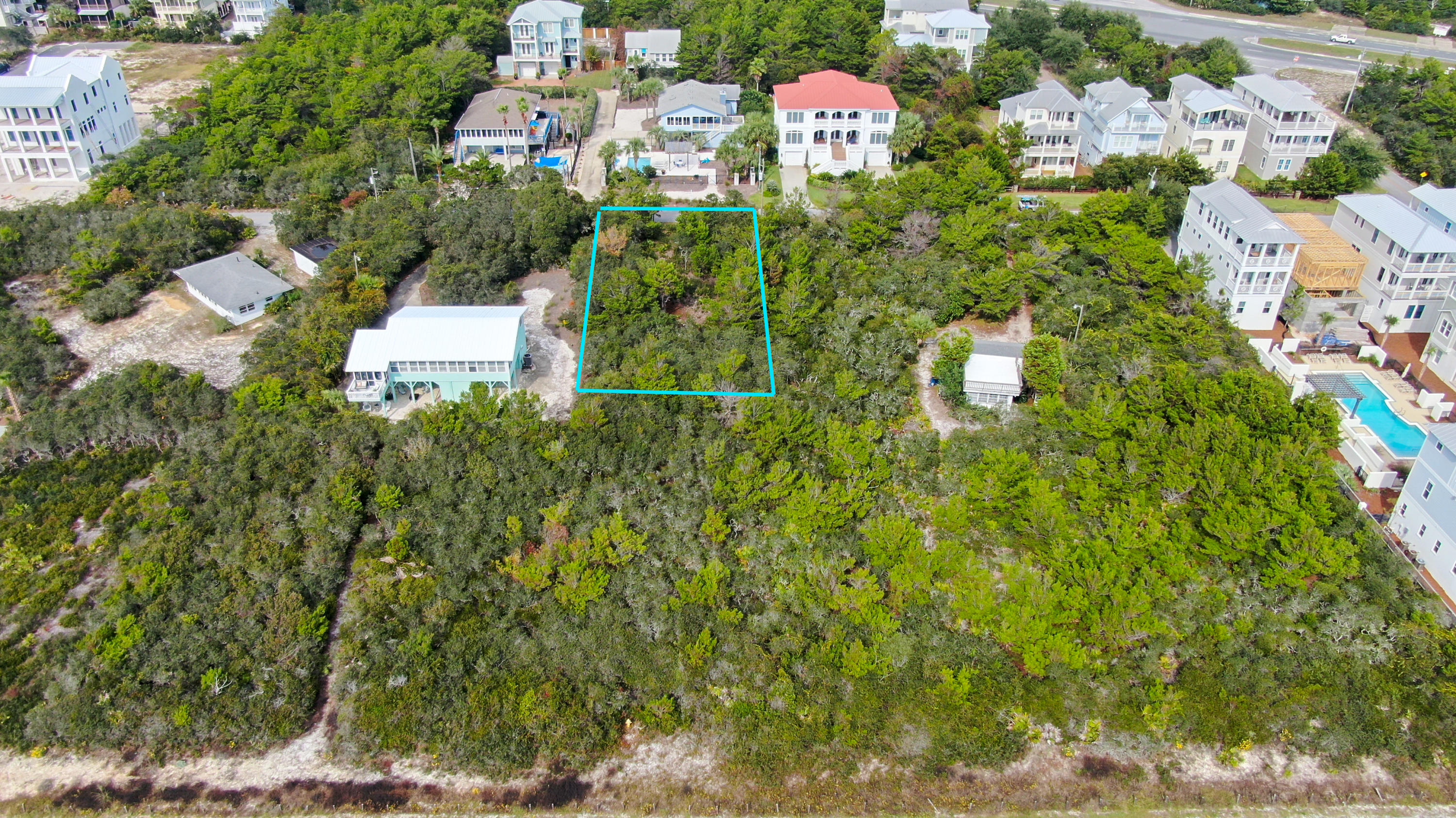 Lot 178 Pompano Street Inlet Beach, FL 32461 - Photo 10 of 14 an aerial view of residential house with outdoor space and trees all around