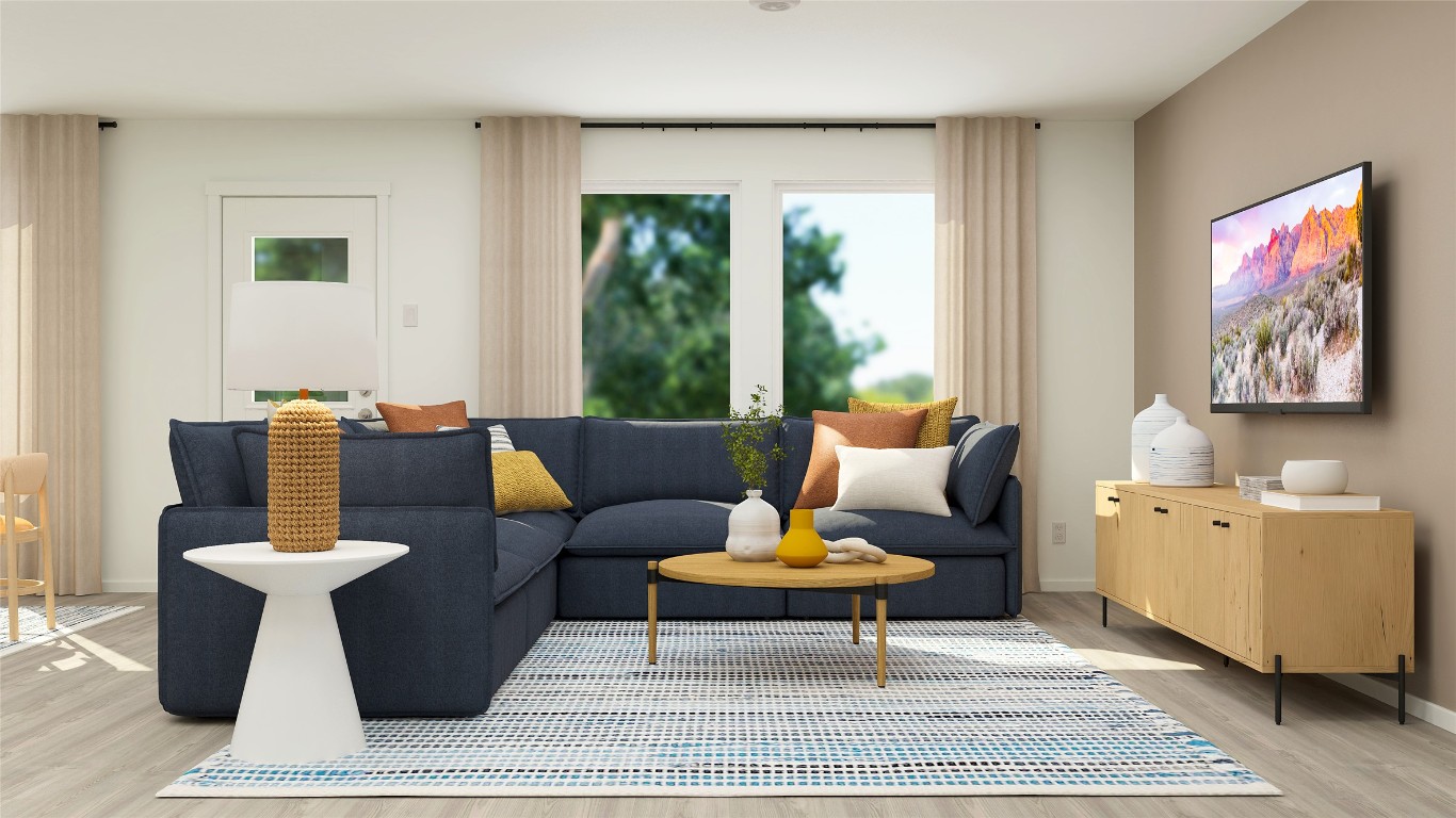 103 Heritage Grvs Road Bertram, TX 78605 - Photo 21 of 37 a living room with furniture a rug and a large window