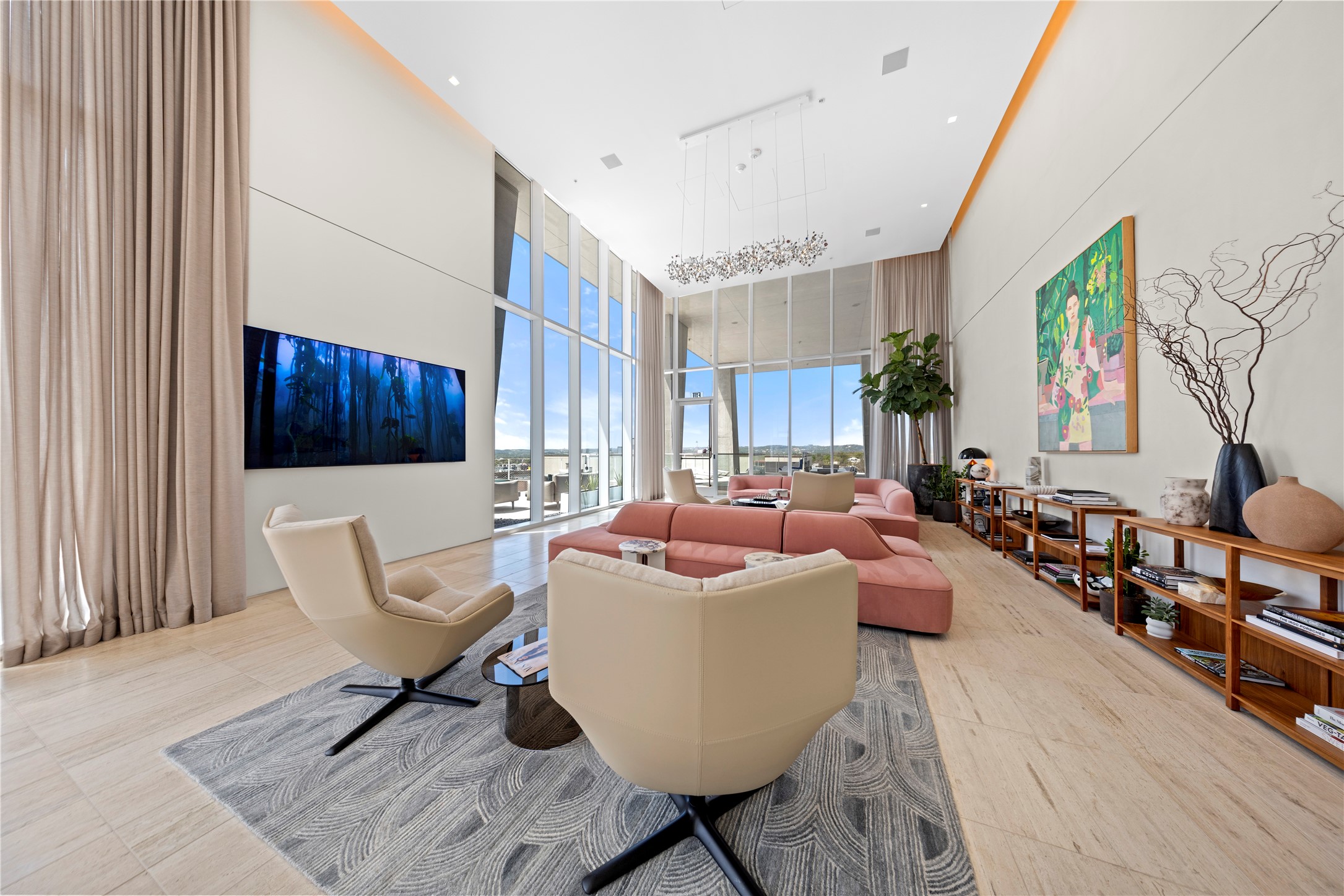 313 West 17th Street, Unit 1807 Austin, TX 78701 - Photo 31 of 39 AMENITIES. Elevated amenity deck on the tenth floor includes: Covered Lap Pool, Outdoor Cooking & Dining, Fire Pit Lounge, Sauna, Hot & Cold Plunge Pool, Exercise Facility, Dog Park w/ Washing Station, Conference Room / Private Dining, Club Room w/ Kitchen. Ground floor amenities include 24/7 Concierge, Lobby and two (2) retail spaces.