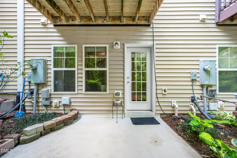 a view of a porch with a bench