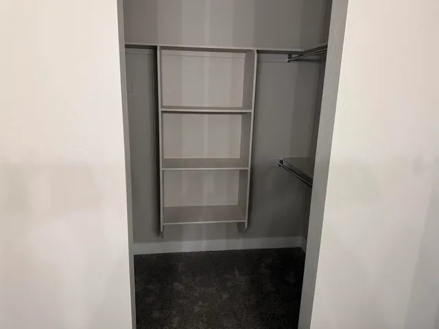 a close view of a closet