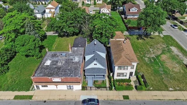 an aerial view of a house