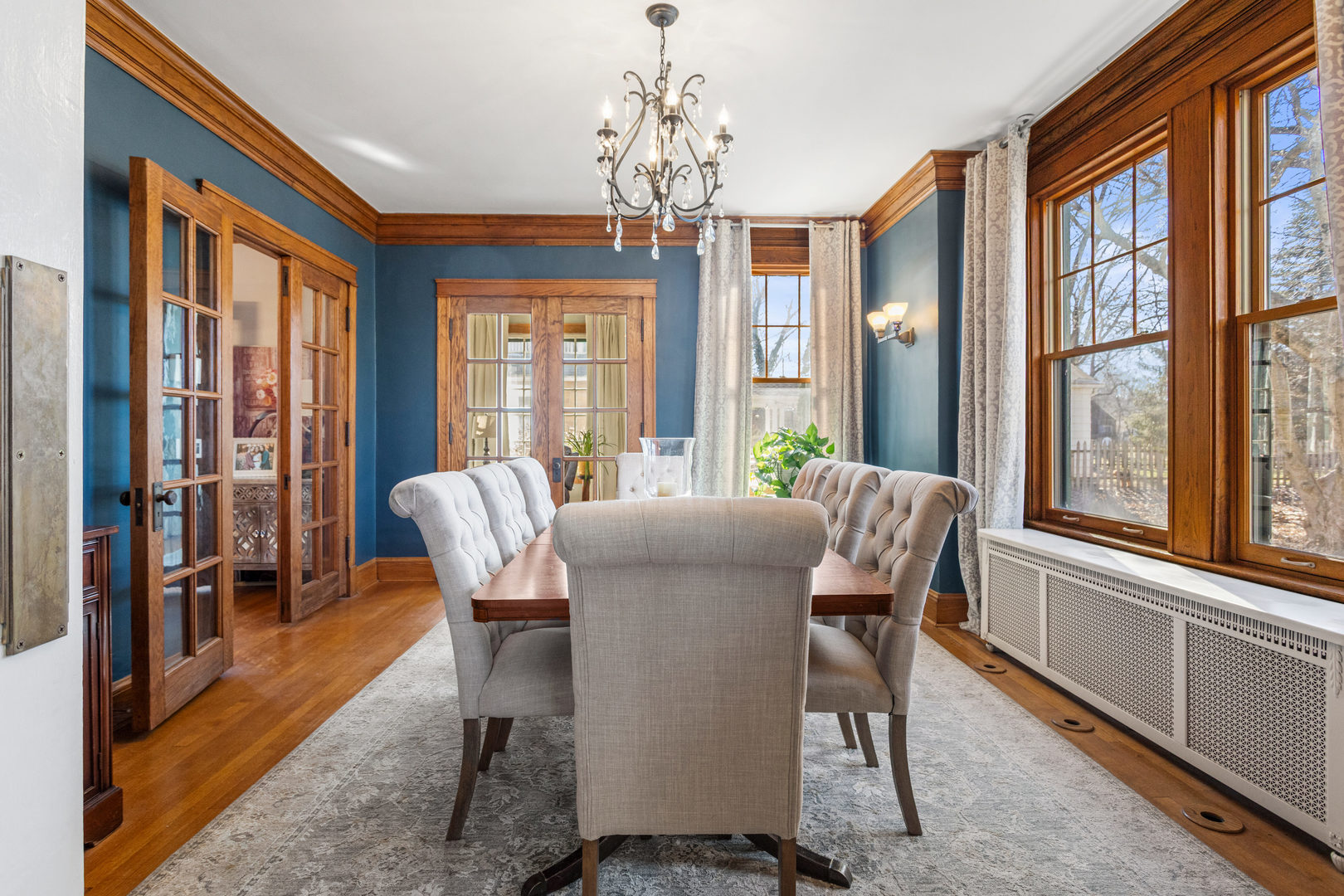 1124 North State Street Monticello, IL 61856 - Photo 23 of 53 a view of a dining room with furniture large windows and wooden floor