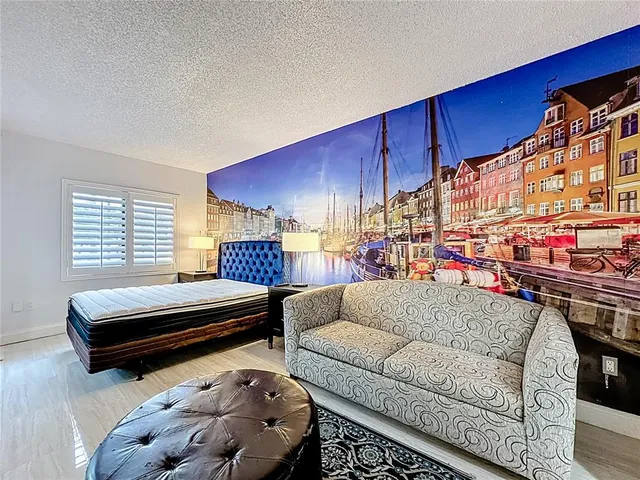 a living room with furniture and a couch