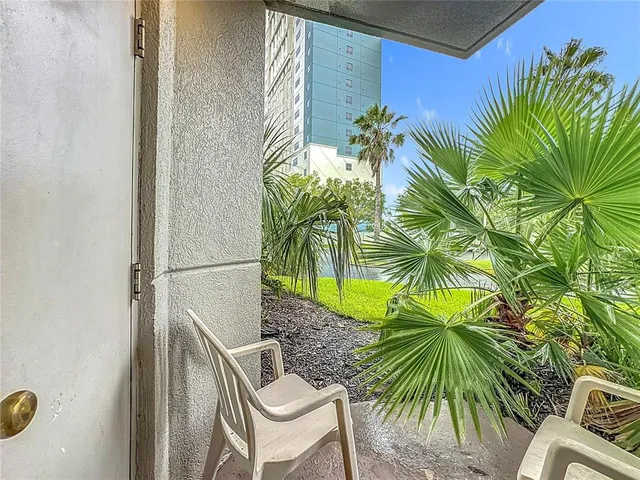 a room with a potted plant and a chair