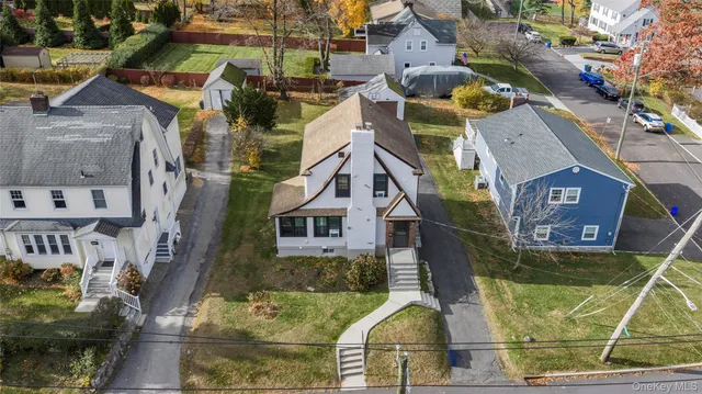 an aerial view of a house