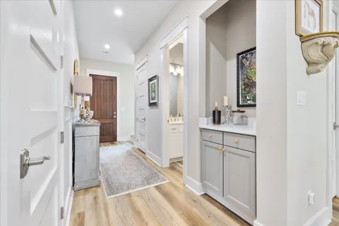a bathroom with a sink and mirror