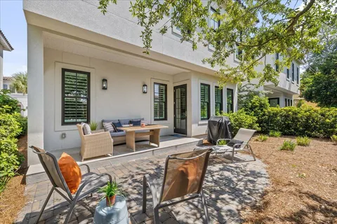 a outdoor space with patio furniture