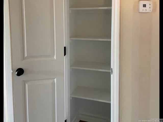 a close view of a closet
