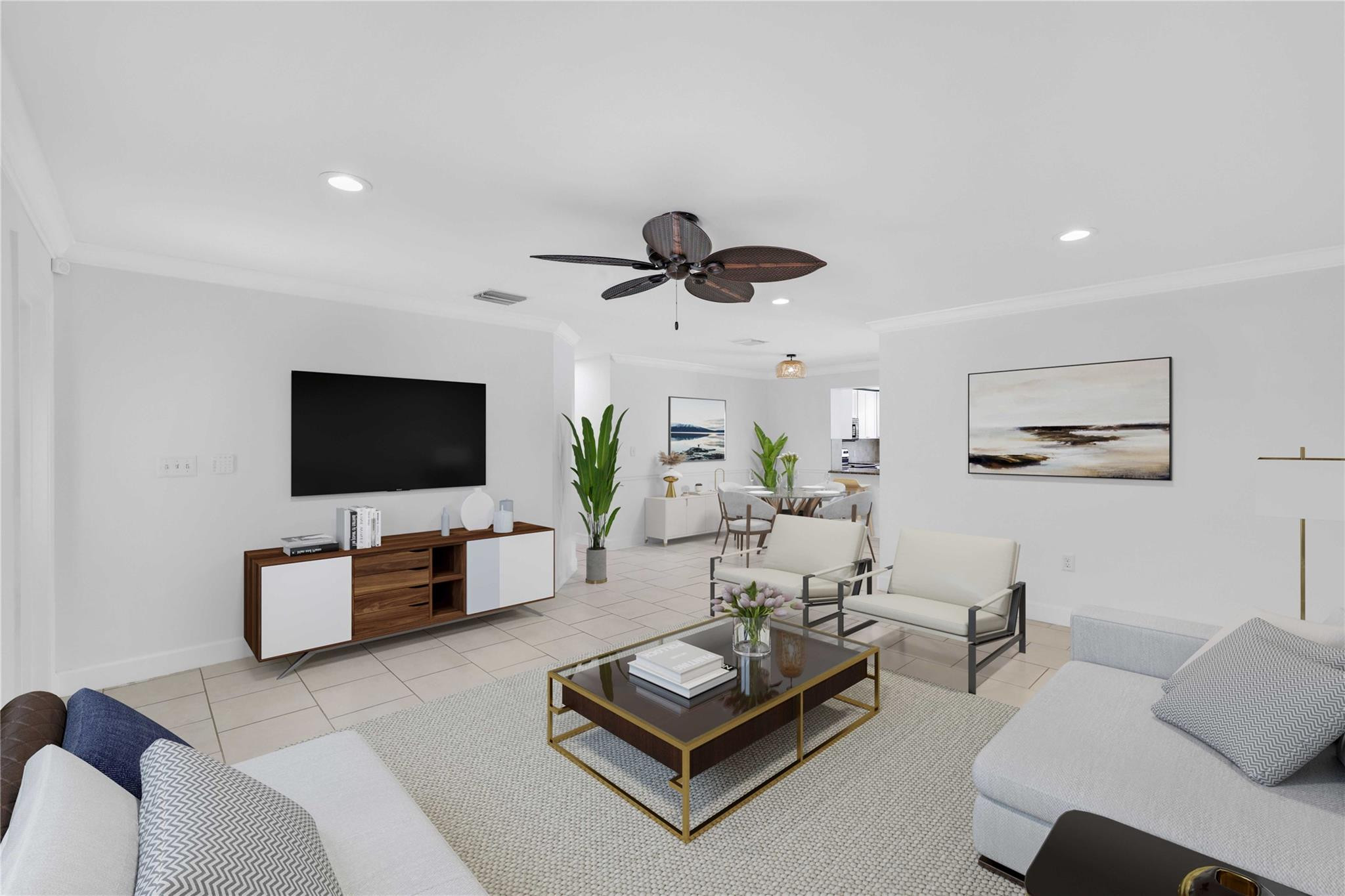 413 Philadelphia Drive Jupiter, FL 33458 - Photo 7 of 35 a living room with furniture and a flat screen tv