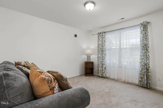 a living room with furniture and a gate