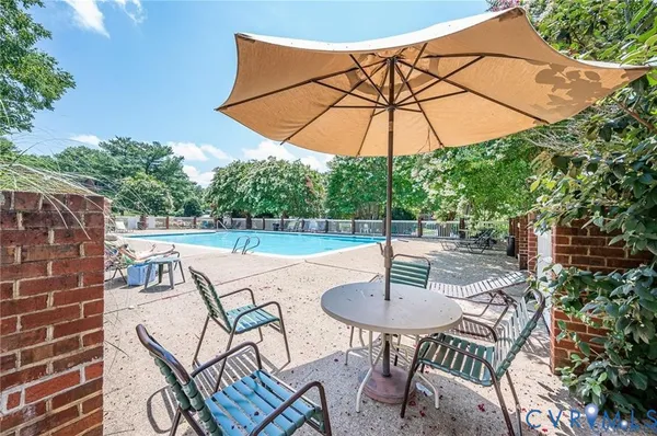 a table and chairs in the patio