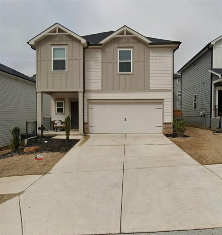 a house view with a outdoor space