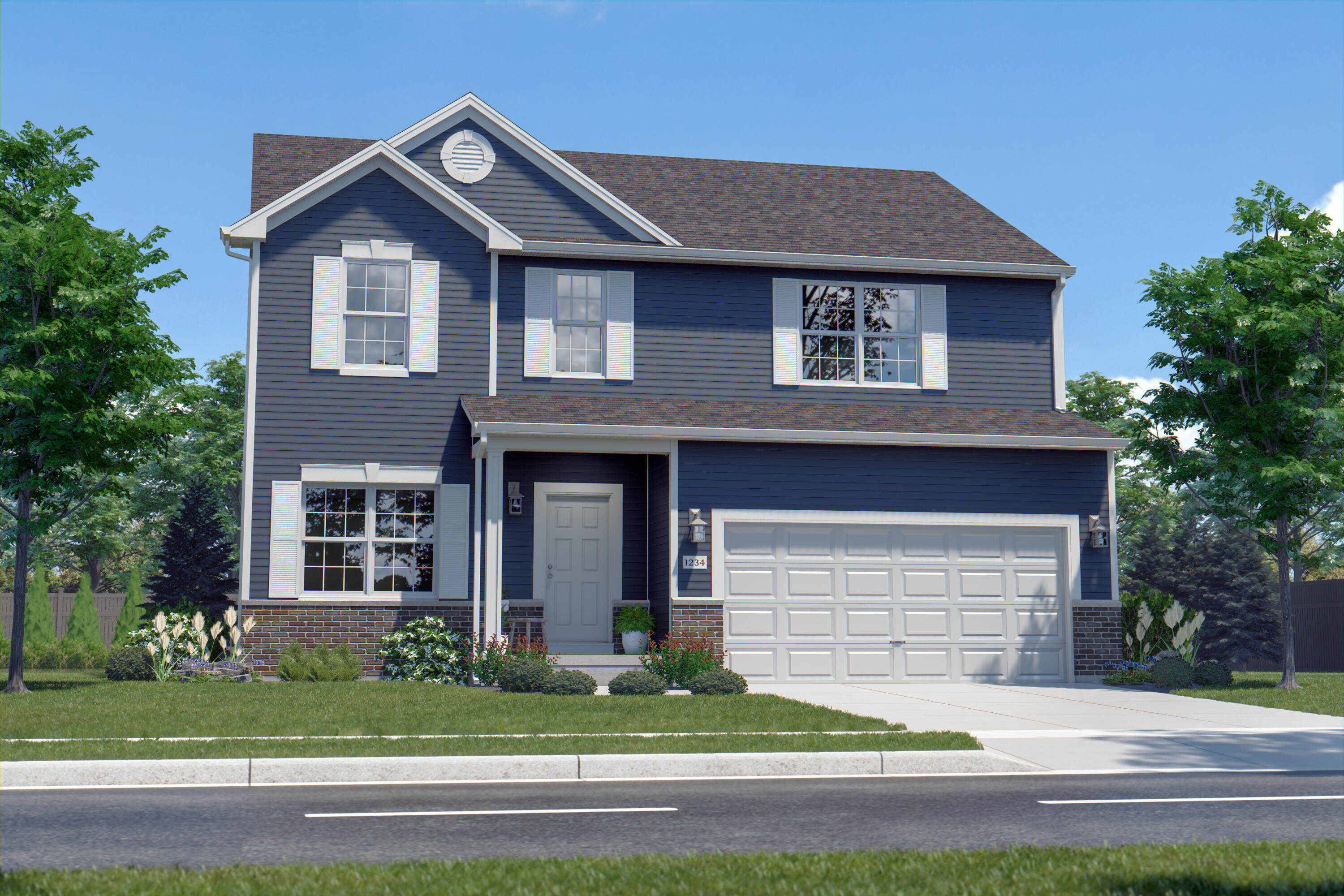 6834 East 103rd Lane Crown Point, IN 46307 - Photo 1 of 2 a front view of a house with a yard and garage