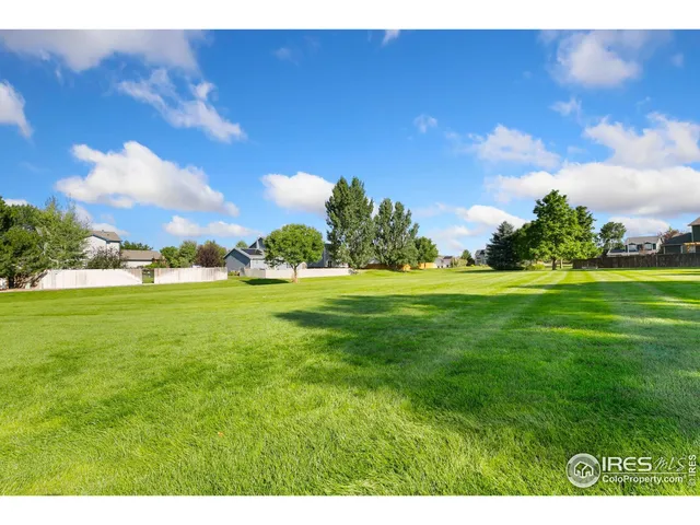a view of a green field with clear sky