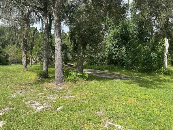 a backyard of a house with lots of green space