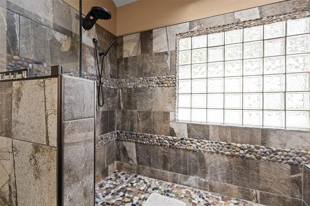 a bathroom with a shower
