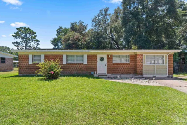 a house view with a garden space