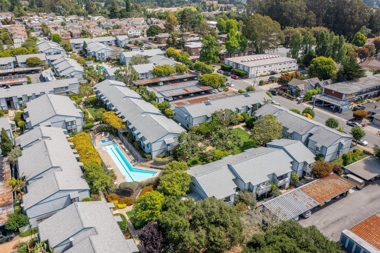 1925 46th Avenue, Unit 78 Capitola, CA 95010 - Photo 25 of 31 an aerial view of residential houses with outdoor space