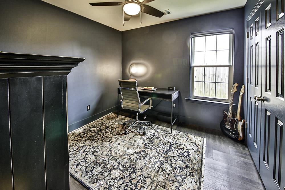 4736 Ridge Walk Lane Memphis, TN 38125 - Photo 17 of 23 Home office with dark hardwood / wood-style floors and ceiling fan