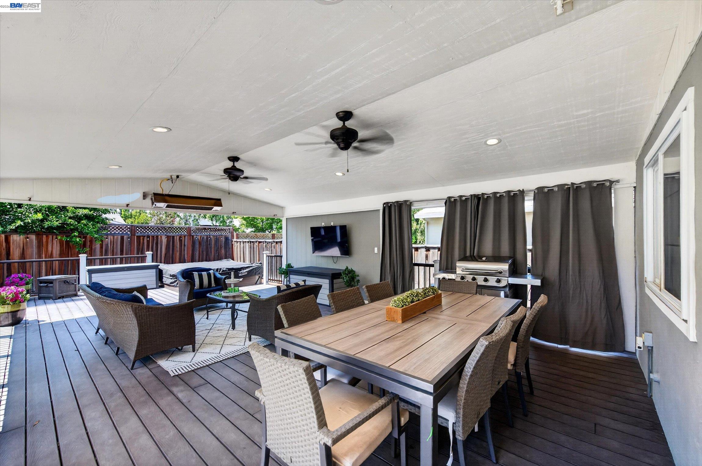 1434 Ridgewood Road Pleasanton, CA 94566 - Photo 42 of 72 Enjoy the year-round TV, BBQ area, heaters, & the 7-person spa