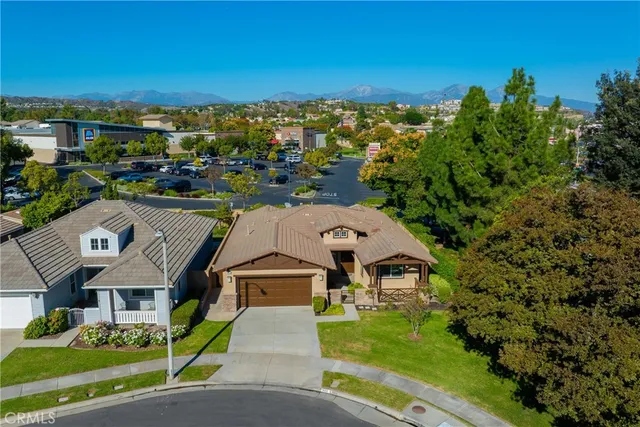 an aerial view of a house