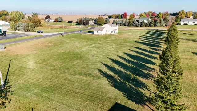 a view of an outdoor space and swimming pool