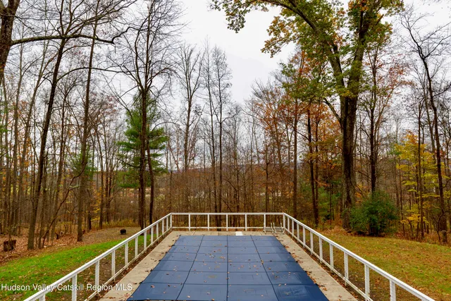 a view of a swimming pool with an outdoor space