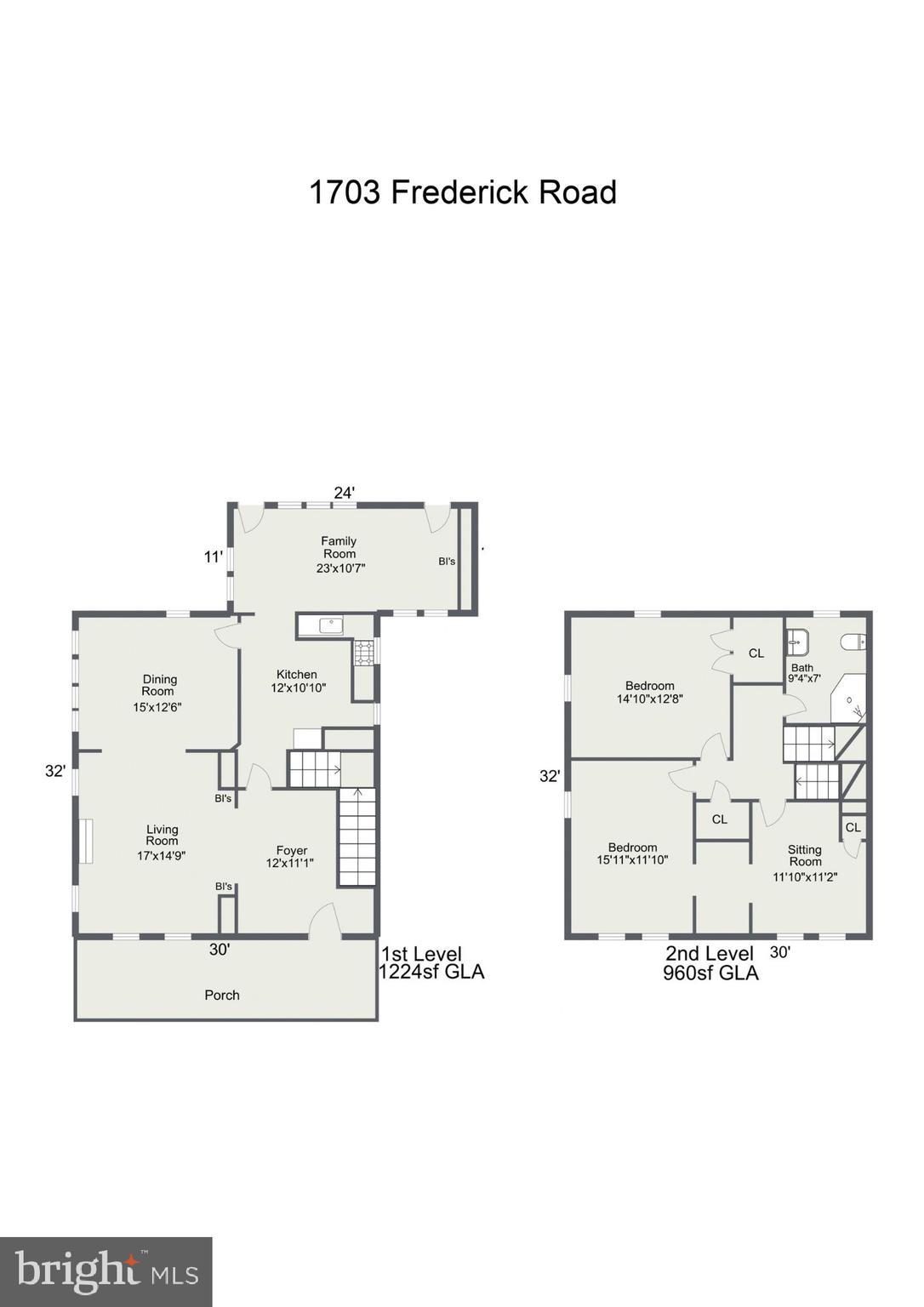 1703 Frederick Road Baltimore, MD 21228 - Photo 70 of 71 Floor Plan - 1st & 2nd floors