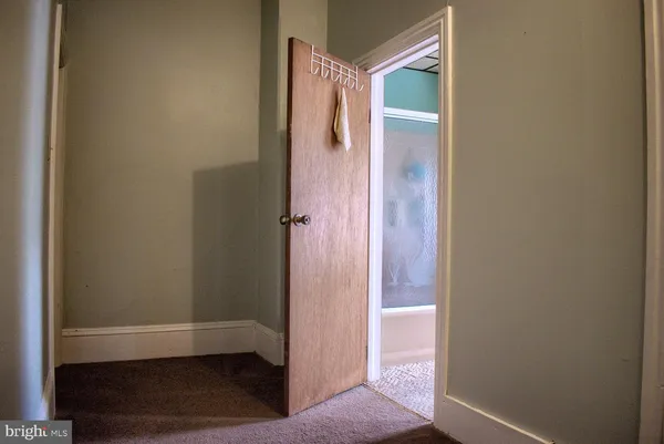 a room with cabinets and a window