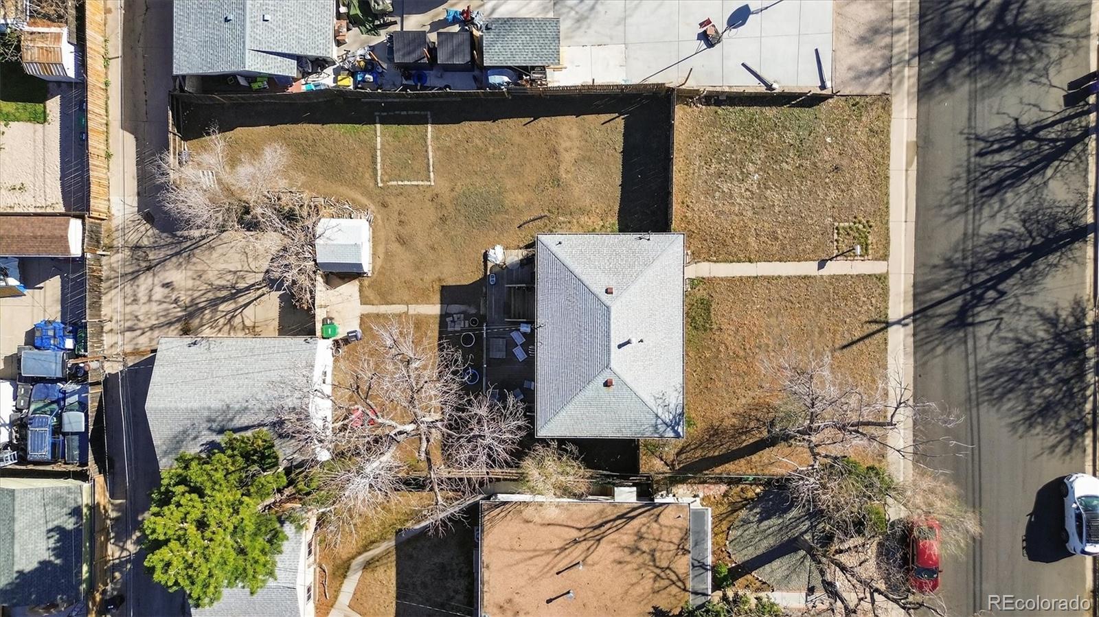 934 Linley Court Denver, CO 80204 - Photo 12 of 17 a aerial view of a house with large trees