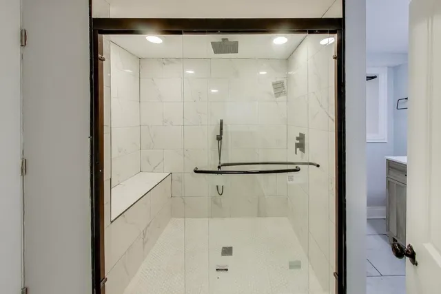 a bathroom with a shower